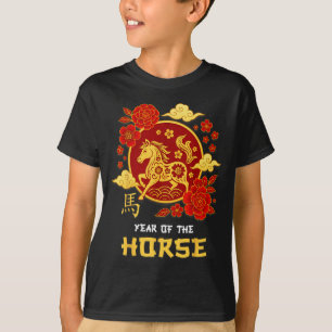 Chinesisches Neujahr 2026 Jahr des Pferdes Mondzod T-Shirt