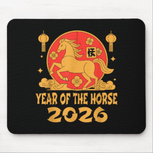 Chinesisches Neujahr 2026 Jahr des Pferdes Mousepad