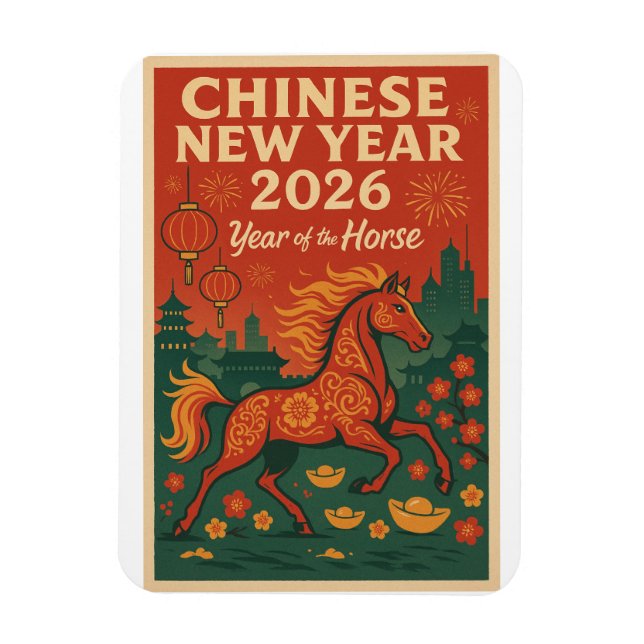 Chinesisches Neujahr 2026 Magnet (Vertikal)