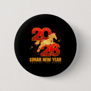 Chinesisches Neujahr 2026 Pferd Design Button