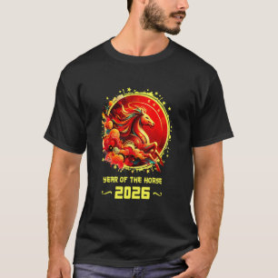 Chinesisches Neujahr 2026 Pferd Frohes Chinesische T-Shirt