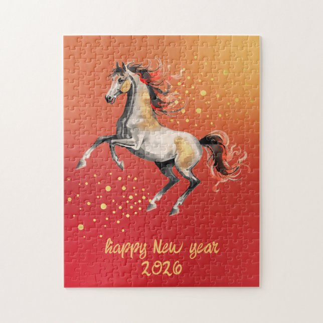 Chinesisches Neujahr 2026 Pferd Neujahrsfeier (Vertikal)