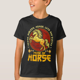Chinesisches Neujahr 2026 Pferdefreude chinesische T-Shirt