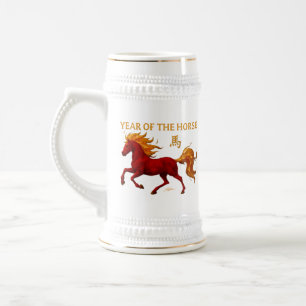 Chinesisches Neujahr 2026 Yang-Feuerpferd Bierglas