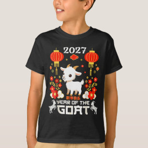 Chinesisches Neujahr 2027 Jahr der Ziege Mond- T-Shirt