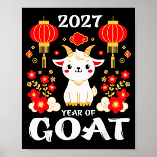 Chinesisches Neujahr 2027 Jahr des Ziege 2027 Neuj Poster