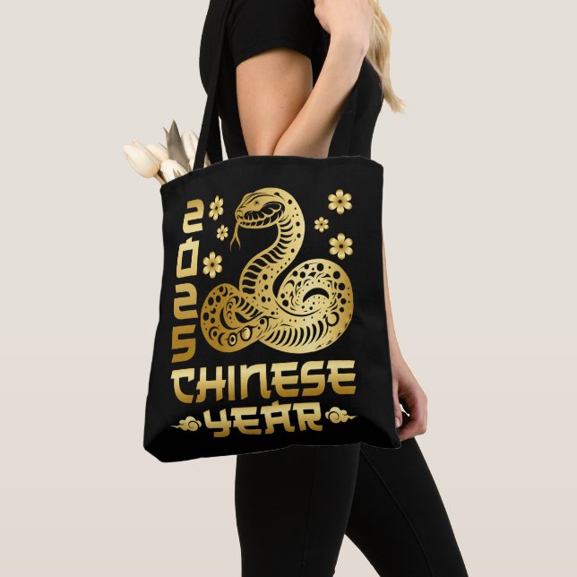 Chinesisches Neujahr der Schlange 2025 Tasche (Von Nahem)