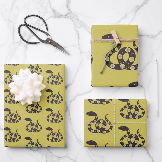 Chinesisches Neujahr der Schlange Geschenkpapier Set (Vorderseite)