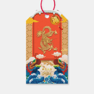 Chinesisches Neujahr des Drachen 2024 Fu-Ideogramm Geschenkanhänger