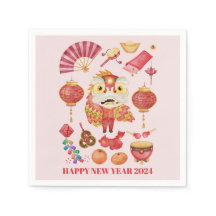 Chinesisches Neujahr des Drachenpapiers Napkins