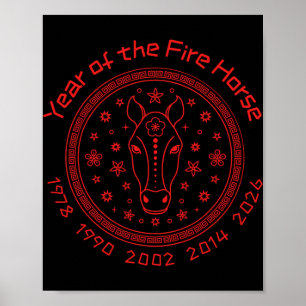Chinesisches Neujahr des Feuerpferds 2026 Poster