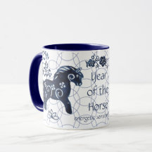 Chinesisches Neujahr des Horse Blue Zodiac Artisti