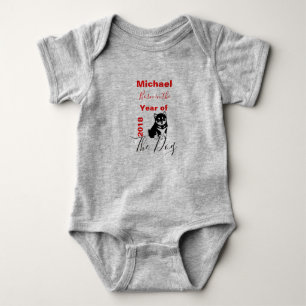 Chinesisches Neujahr des Hundes Personalisiert Baby Strampler