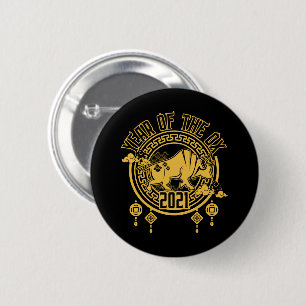 Chinesisches Neujahr des Ochs 2021 Button