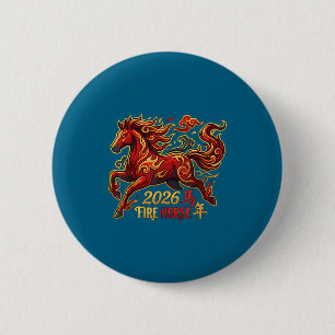 Chinesisches Neujahr des Pferdes 2026 Feuerpferd C Button