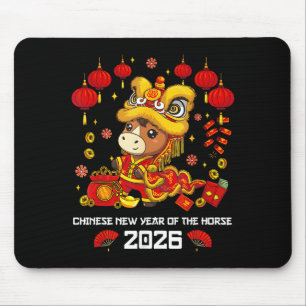Chinesisches Neujahr des Pferdes 2026 Süßer Löwent Mousepad