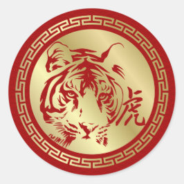 Chinesisches Neujahr des Tigers 2022 Runder Aufkleber