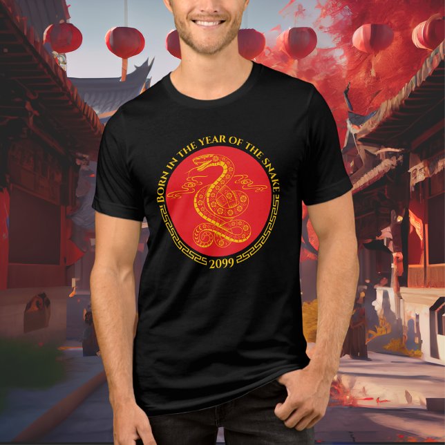 Chinesisches Neujahr Geboren im Jahr der Schlange Tri-Blend Shirt (Von Creator hochgeladen)
