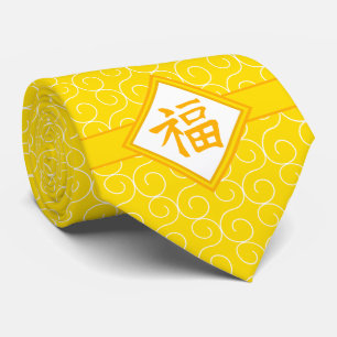 Chinesisches Neujahr - Goldenes Fu Lucky-Symbol Krawatte