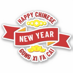 Chinesisches Neujahr Gong Xi Fa Cai - Wohlstand wü Aufkleber