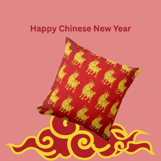 Chinesisches Neujahr-Jahr des Ziegen-Wurfkissen Kissen