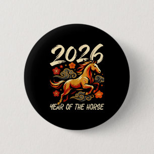 Chinesisches Neujahr Mondjahr des Pferdes 2026 Button