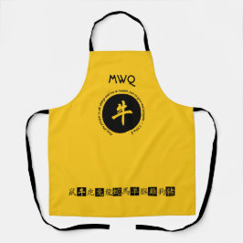 CHINESISCHES NEUJAHR | Monogramm YELLOW | Jahr Ox Schürze