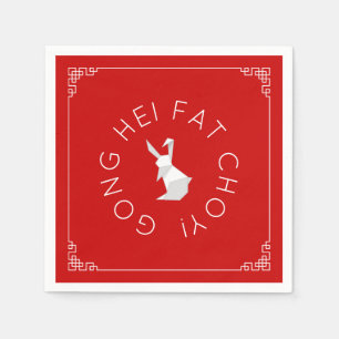 Chinesisches Neujahr Origami Rabbit Napkins Serviette