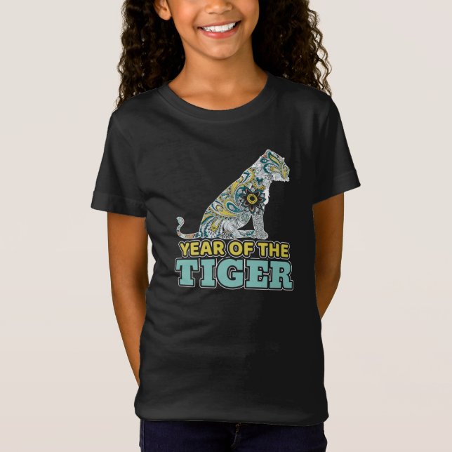 Chinesisches Neujahr - Zodiac White Tiger T-Shirt (Vorderseite)