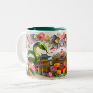 Chinesisches Neujahrs-Schlange 2025 Origami 2TM7 Zweifarbige Tasse