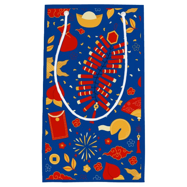 Chinesisches Neujahrsfest Blue Kleine Geschenktüte (Vorderseite)