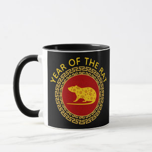Chinesisches Neujahrsfest der Ratten-Verzierung Tasse