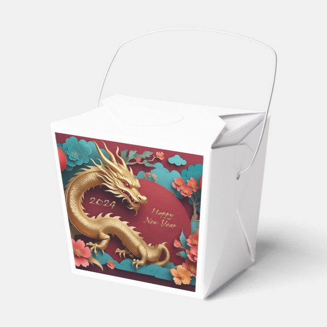Chinesisches Neujahrsfest des Goldenen Drachen Geschenkschachtel (Vorderseite)