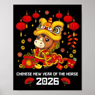 Chinesisches Neujahrsfest des Pferdes 2026 Süßer L Poster