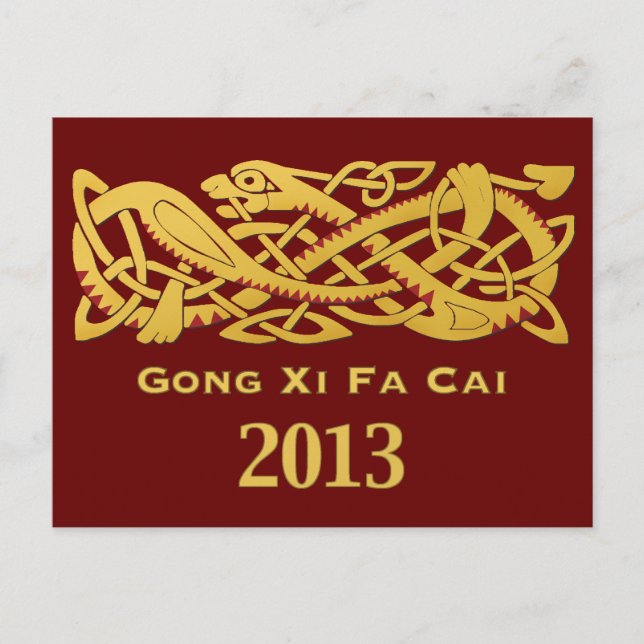 Chinesisches Neujahrsfest - Jahr der Feiertagspostkarte (Vorderseite)