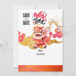 Chinesisches Neujahrsfest-Party Save the Date Einladung