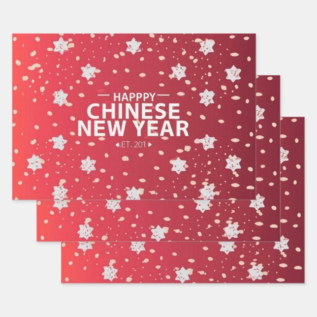 Chinesisches Neujahrsgeschenk Geschenkpapier Set (Set)