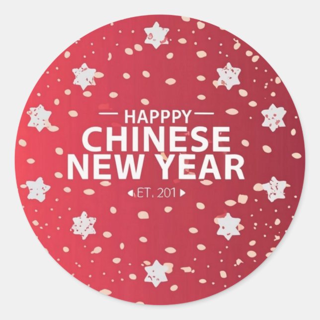 Chinesisches Neujahrsgeschenk Runder Aufkleber (Vorderseite)