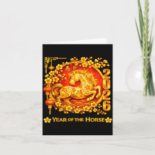 Chinesisches Neujahrsillustration 2026 Pferd Karte