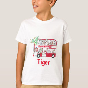 Chinesisches Neujahrsjahr des Tigers Bus T-Shirt
