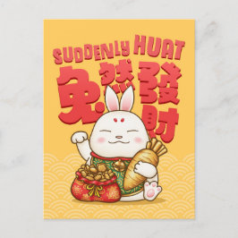 Chinesisches Neujahrslucky Rabbit Feiertagspostkarte