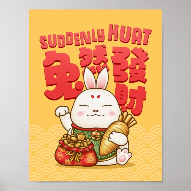 Chinesisches Neujahrslucky Rabbit Poster (Vorne)
