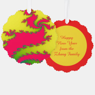 Chinesisches New Year Dragon Fraktal Custom Ornament Karte