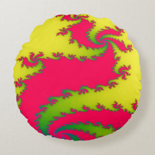 Chinesisches New Year Dragon Fraktal Pillow Rundes Kissen