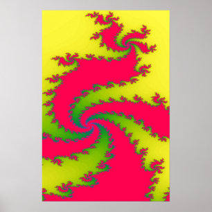 Chinesisches New Year Dragon Fraktal Poster