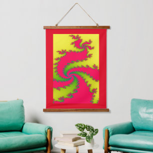 Chinesisches New Year Dragon Fraktal Wandteppich Mit Holzrahmen