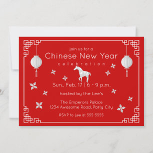 Chinesisches New Year Origami Horse Einladung
