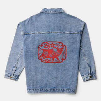 Chinesisches Ox-Papier schneiden Jeansjacke