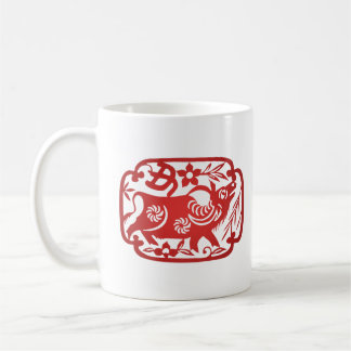 Chinesisches Ox-Papier schneiden Kaffeetasse