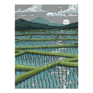 Chinesisches Paddy Field Poster